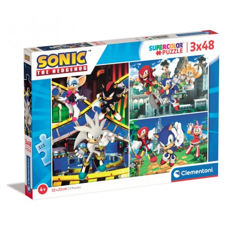 Sonic - Puzzle 3x48pz (dimensione puzzle 27x18cm)