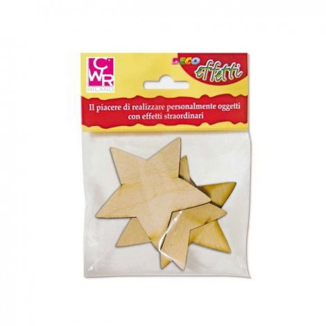 Stelle in betulla decorative da 8cm, ideali per impreziosire ogni oggetto, lavoretto e disegno