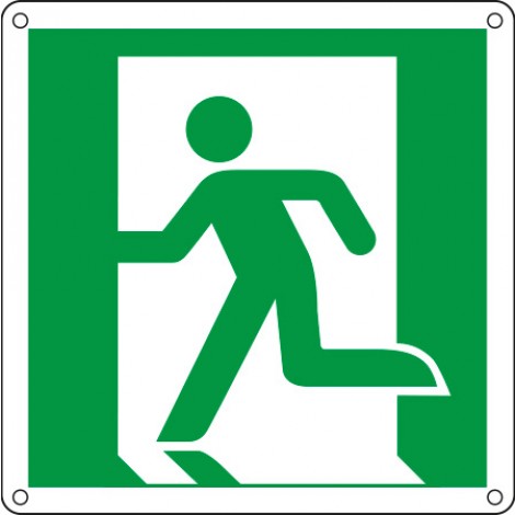 Cartello "Uscita di emergenza a sinistra" 25x25cm  - 1pz