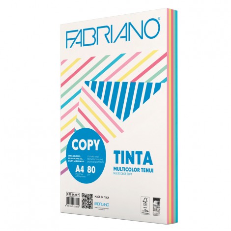 Copytinta – Carta A4, 250 fogli (lavanda, banana, rosa, acquamarina, celeste), 80gr