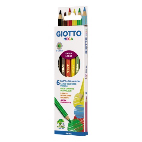 Astuccio con 6 pastelli esagonali, tratto 5,5mm