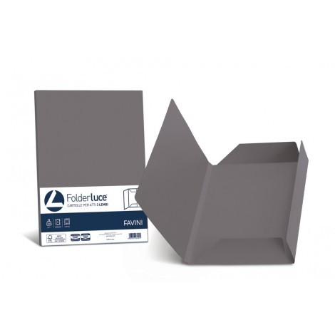 Cartellina in cartoncino bristol a 3 lembi, rigatura all`esterno, 200gr - 25pz