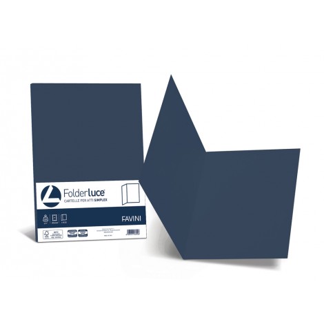 Folder simplex in cartoncino bristol da 200gr, senza lembi, finitura liscia colore blu cobalto
