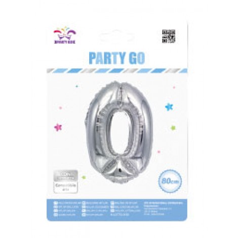 Palloncino gonfiabile numero 0 con cannuccia, 80cm, gonfiabile ad aria - 1pz
