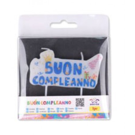 Candelina Buon compleanno blu
