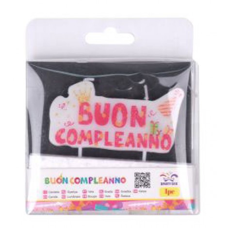 Candelina Buon compleanno rosa