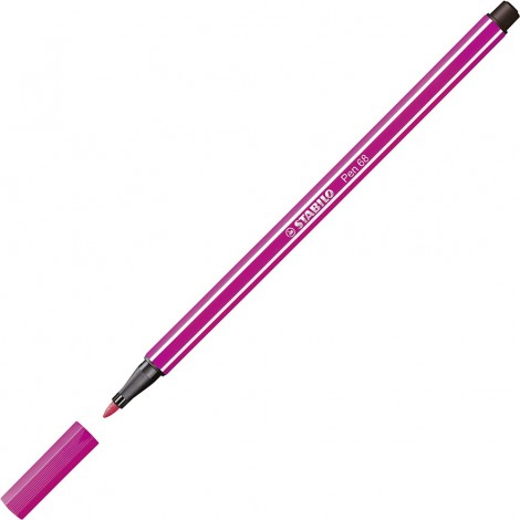 Pennarelli PEN 68 – Pennarello con inchiostro a base d`acqua, resiste fino a 24 ore se lasciato aperto, tratto 1mm colore rosa scuro – prezzo singolo ord. minimo 10pz