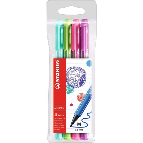 Fineliner PointMax – Pennarello con punta in nylon robusta, inchiostro inodore a base d`acqua tratto 0,8mm colori assortiti