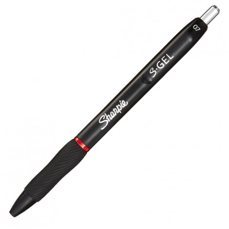 S-GEL – Penna a sfera con inchiostro gel, impugnatura gommata e sagomata, fusto in finitura opaca, punta da 0,7mm colore rosso