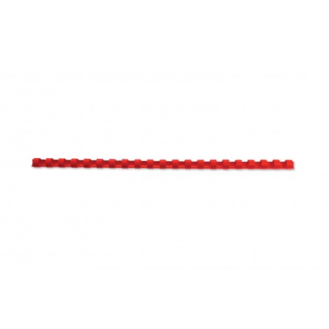 GBC CombBind - Dorsi plastici a spirale per rilegatura formato A4, 21 anelli, rilega fino a 45 fogli dorso 8mm colore rosso
