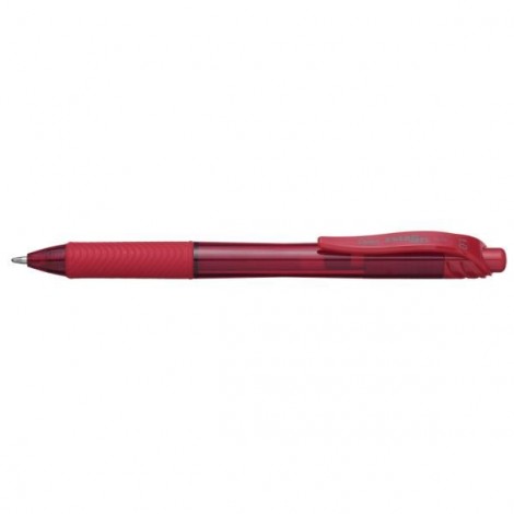 Pentel Energel X – Penna roller esente da cloruro di polivinile con grip in gomma antiscivolo, ideale per mancini, punta 1mm colore rosso – Prezzo singolo, ord. minimo 12pz