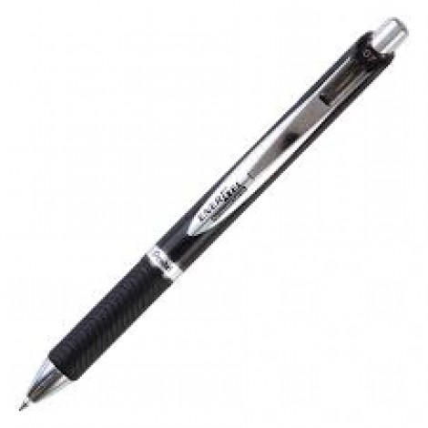 Pentel Energel XM Permanent - Penna roller con inchiostro permanente certificato ISO 12668-2, esente da cloruro di polivinile, non macchia, punta 0,7mm colore nero - Prezzo singolo, ord. minimo 12pz