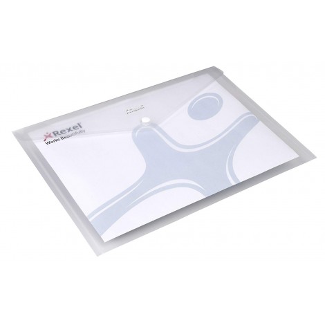 Rexel Busta con bottone Ice A4 - 21x29,7cm - Busta in PPL con bottone, formato utile 21x29,7cm, finitura opoca, confezione da 5pz