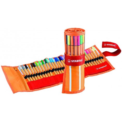 Stabilo Fineliner Point 88 - Pennarello con punta rinforzata in metallo e fusto esagonale colori assortiti - 30pz