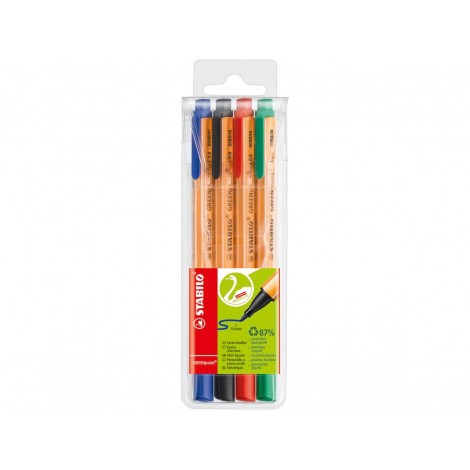 Stabilo Green point - Penna punta in fibra, fusto in materiale riciclato al 98% tratto 0,8mm colori assortiti - Prezzo singolo, ord. minimo 10pz