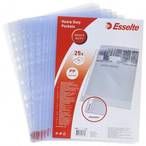 Esselte Office - Buste in PPL forate, finitura a buccia d`arancia, formato utile 15x21cm, confezione da 25pz