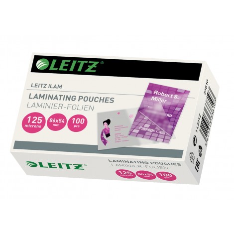 Leitz iLam UNI-EVA – Pouches 5,4x8,6cm, finitura lucida, 125 micron - 1conf.