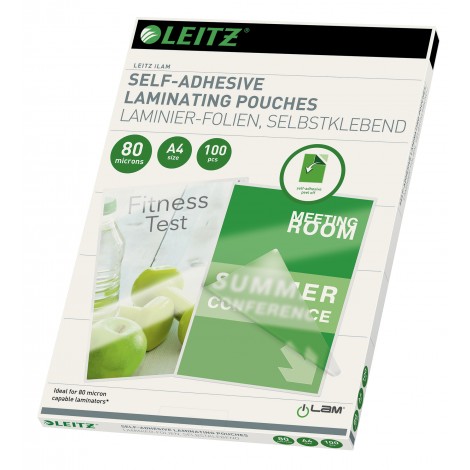 Leitz iLam UNI-EVA – Pouches A4, finitura lucida, 80 micron, bordi arrotondati - 1conf.