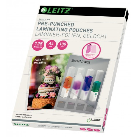Leitz iLam UDT - Pouches A4, finitura lucida, 125 micron, bordi arrotondati - 1conf.