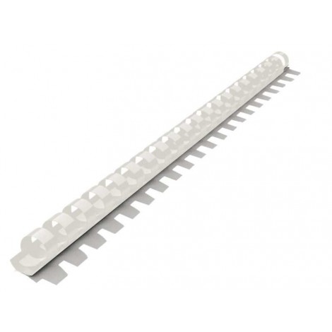 Dorsi plastici a spirale – Spirali per rilegatura formato A4, 21 anelli, sezione tonda, rilega fino a 45 fogli dorso 8mm colore bianco
