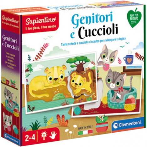 Sapientino - Genitori e cuccioli - Un mondo di dolcezza per conoscere gli animali e sviluppare osservazione e capacità logica. Contiene 18 tessere di cartone con illustrazioni di teneri animali, in cui incastrare i cuccioli sagomati. Con tessere robuste e resistenti adatte ad essere manipolate dai più piccoli.