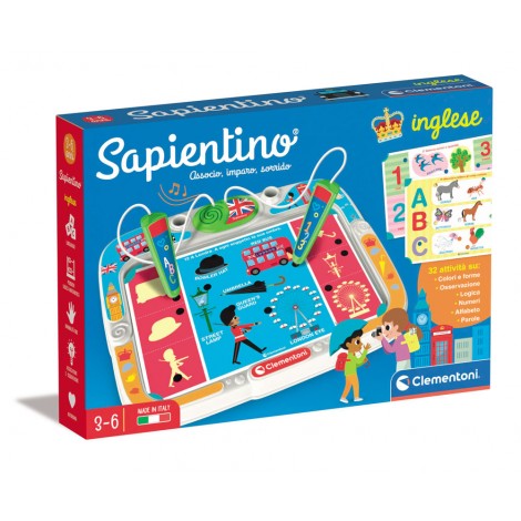 Sapientino - Inglese - Imparare l`inglese è semplice con il gioco delle associazioni! Sapientino è un gioco classico che n on smette mai di coinvolgere i bambini e di farli imparare divertendoli. Contiene 16 schede educative con 32 attività e tanti quiz che il bambino potrà risolvere associando i diversi elementi con gli spinotti.