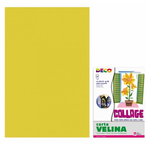 Deco Carta velina, 50x76cm, 24 fogli, carta semitrasparente per realizzare lavoretti che risaltano se esposti alla luce colore oro