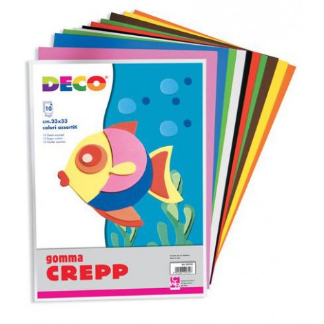 Gomma CREPP 10fg 20x30cm colori assortiti