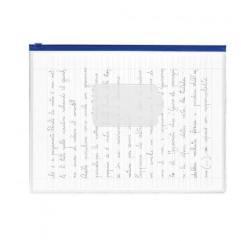 Lebez Busta in PVC con chiusura a pressione con tasca personalizzabile, formato utile 39x29cm - Prezzo singolo, ord. minimo 12pz