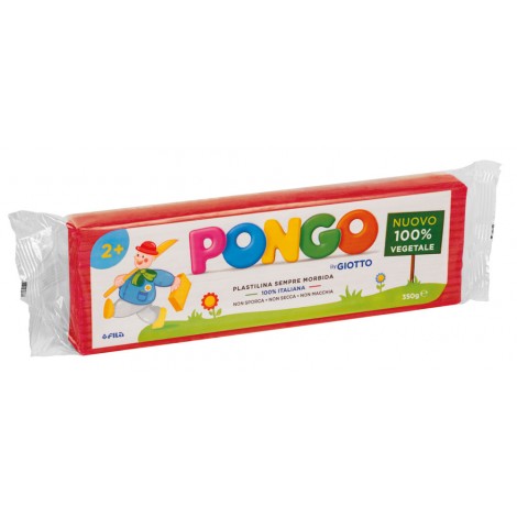 Pongo – Plastilina a base di cera e cariche minerali, senza glutine, non essicca 350gr colore rosso
