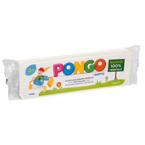Pongo - Plastilina a base di cera e cariche minerali, senza glutine, non essicca 350gr colore bianco