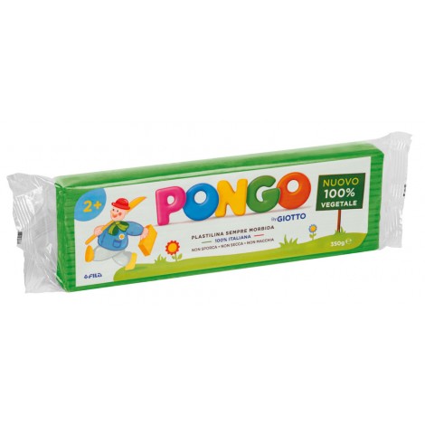 Pongo - Plastilina a base di cera e cariche minerali, senza glutine, non essicca 350gr colore verde chiaro