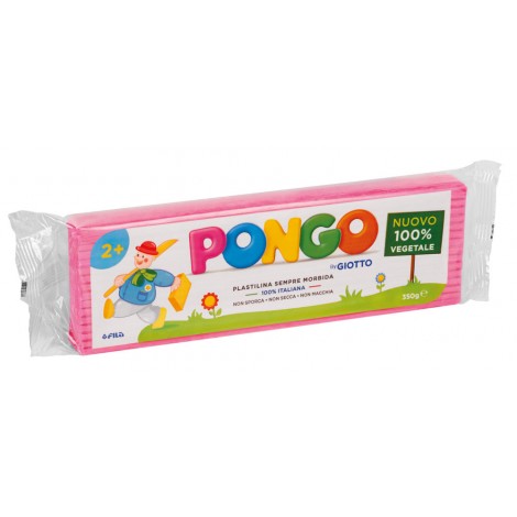 Pongo - Plastilina a base di cera e cariche minerali, senza glutine, non essicca 350gr colore rosa