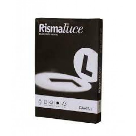RismaLuce - Carta A3, 125 fogli, 200gr colore nero - 1pz