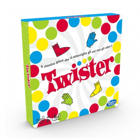 Twister - Fate girare la freccia sul tabellone e, a seconda della casella su cui si ferma, mettete sul tondo colorato corrispondente la mano o il piede indicato: via via che il gioco prosegue, sarà sempre più complicato non perdere l`equilibrio, senza poggiare gomiti o ginocchia!