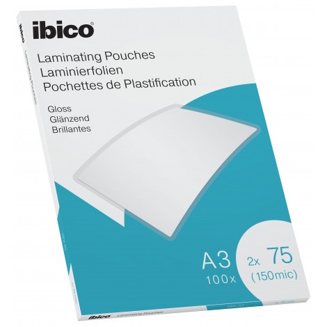 Ibico - Pouches A3, finitura lucida, 75 micron - 1conf.