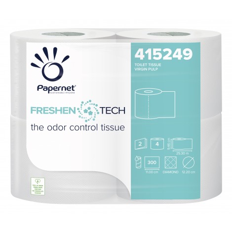Papernet Carta igienica Freshentech 33m, 300 strappi in pura cellulosa, goffratura diamond, 2 veli