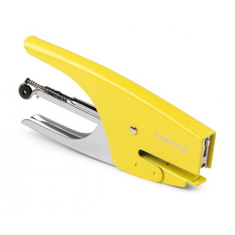 Kartia 8 - Cucitrice a pinza in metallo, punto chiuso, caricamento posteriore, profondita` di cucitura 46mm, utilizza punti 6/4 colore giallo - 1pz