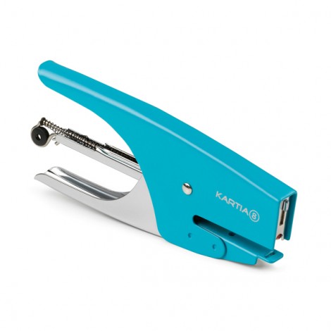 Kartia 8 - Cucitrice a pinza in metallo, punto chiuso, caricamento posteriore, profondita` di cucitura 46mm, utilizza punti 6/4 colore turchese - 1pz
