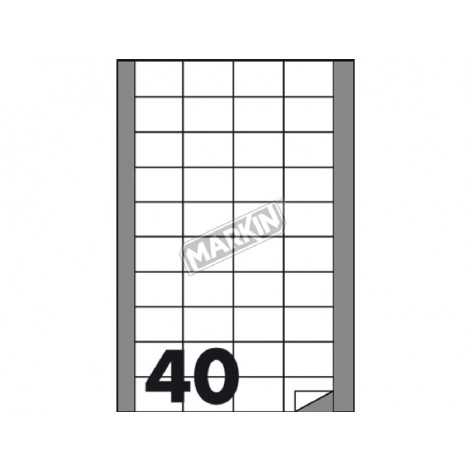 Etichette adesive in fogli A4 - 4000 etichette adesive bianche permanenti con margini (45x29,7mm), 40 etichette per foglio - 100 fogli