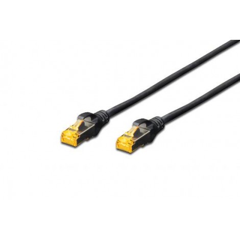 Cavo rete S-FTP cat.6A LSZH 5m - Cavo di rete ethernet 4x2 AWG 26/7 doppia schermatura e LSZH, con 2 connettori RJ45 8 poli, lunghezza 5mt colore nero - 1pz
