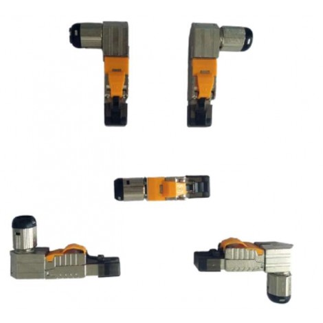 Connettore RJ45 per reti cat 6A FTP tooless orientabile in 5 angolazioni, adatto per cavi solidi e flessibili - 1pz