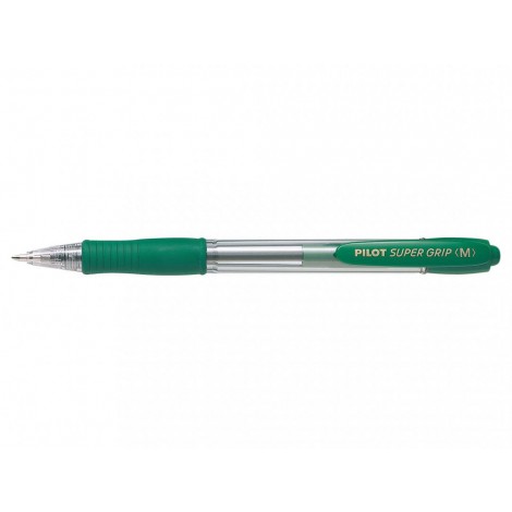 Pilot Supergrip - Penna a sfera ricaricabile con livello d`inchiostro visibile, punta 0,7mm colore verde - Prezzo singolo, ord. minimo 12pz