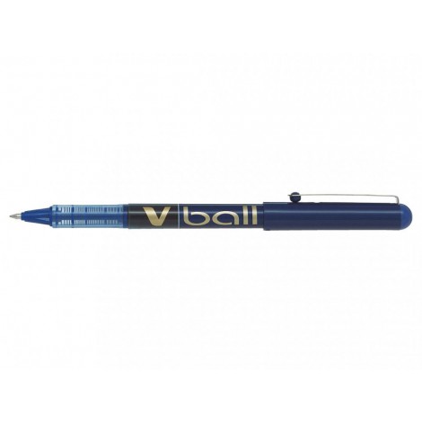 Pilot V Ball - Penna roller ad inchiostro liquido con livello d`inchiostro visibile, clip in metallo e punta 0,7mm colore blu - Prezzo singolo, ord. minimo 12pz