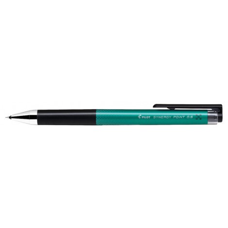 Synergy Point – Penna roller con inchiostro gel ricaricabile, grip ergonomico, punta 0,5mm colore verde - Prezzo singolo, ord. minimo 12pz