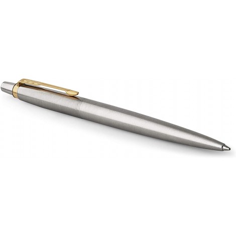 Jotter Stainless Steel GT - Penna a sfera con fusto in acciaio e dettagli cromati, scatola regalo inclusa colore blu