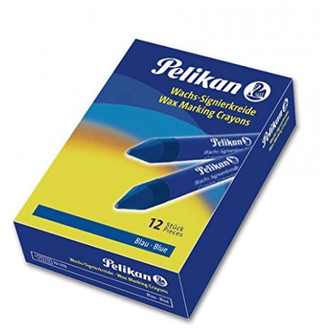 Pelikan Astuccio con 12 pastelli industriali, sono adatti per tracciare e scrivere su superfici ruvide come metallo anche sottoposto a calore, cartone, legno asciutto tratto 2mm colore blu