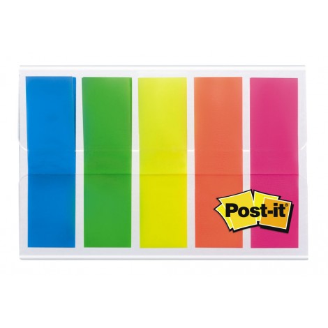 Post-it Index - Segnapagina - 100 segnapagina 683-HF5EU (giallo, verde, blu, arancione, rosa) 12x43,2mm 5x20fg - 1pz