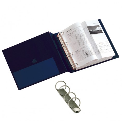 Sei Raccoglitori Stelvio 22x30cm d. 3cm blu - Raccoglitore 4 anelli tondi da 25mm, tasca trasparente interna - 1pz