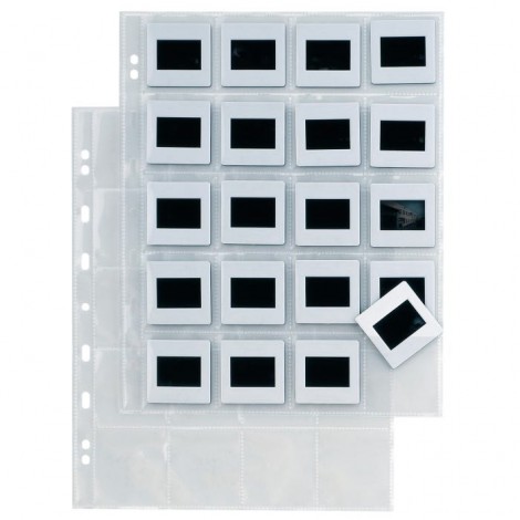 Sei Buste forate ATLA F DIA 20 22x30 - Buste in PPL forate porta diapositive, finitura liscia, formato utile 5,5x5,5cm con 20 tasche, confezione da 10pz